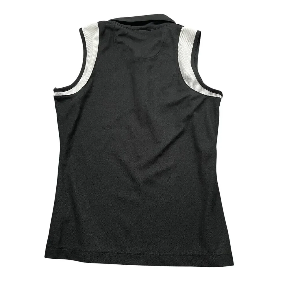 EP Pro XS Black whtie Sleeveless Vented Arms 1/4 Zip‎ 100% Polyester Tennis Golf